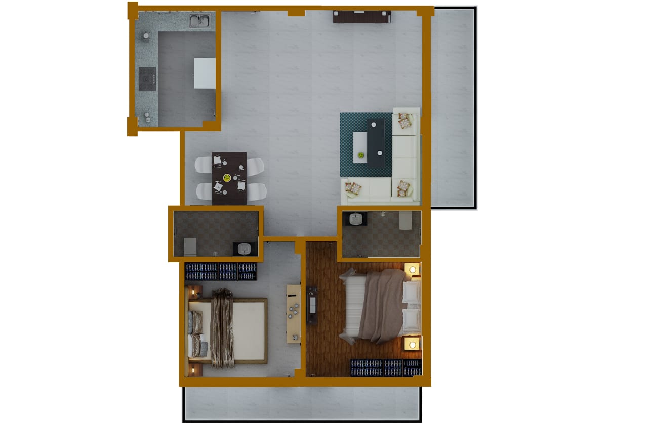3BHK Flat E Interior View